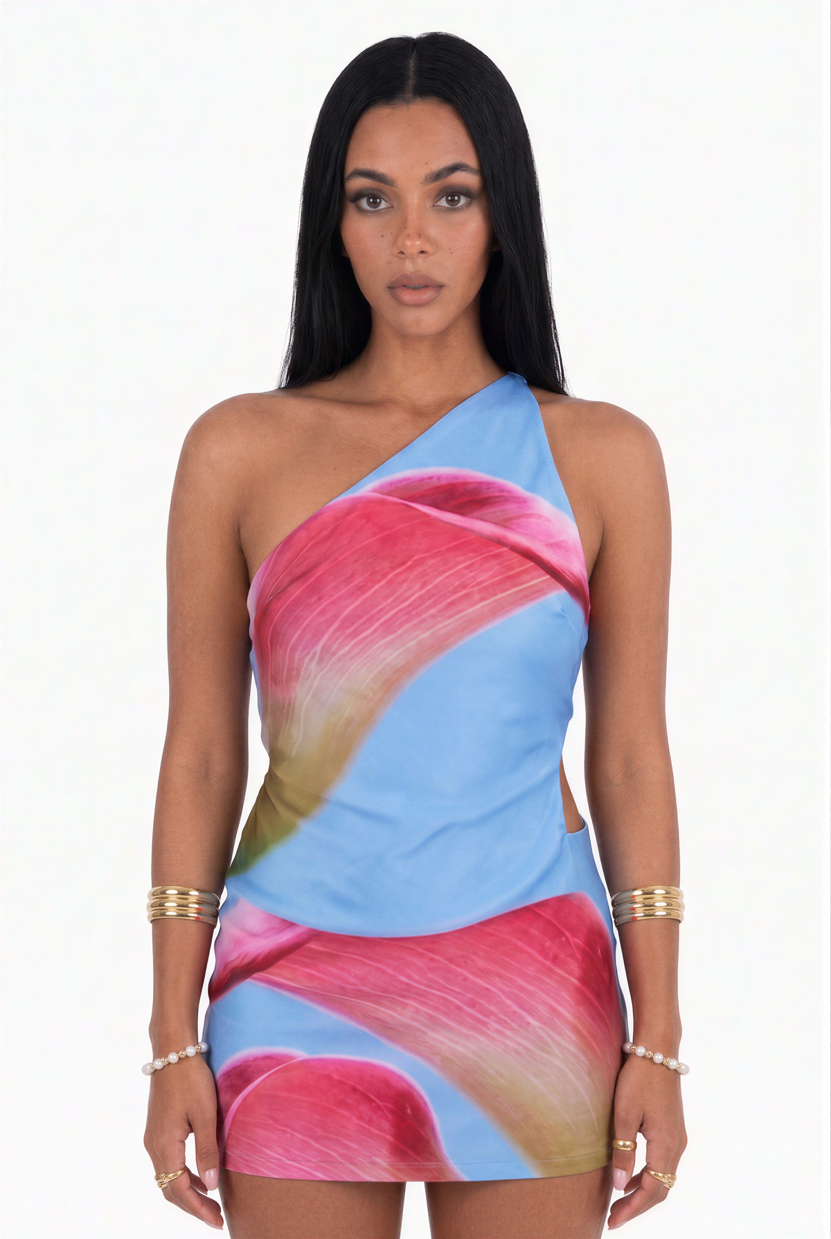 Aqua & Red Abstract Color-Block