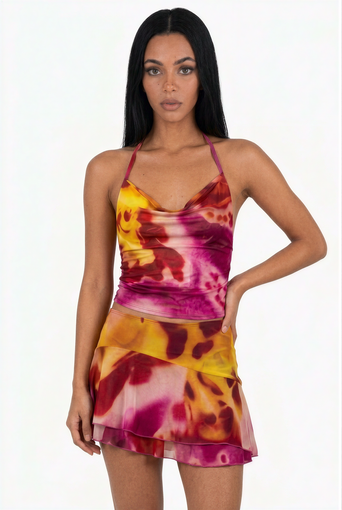 Sunset Tie-Dye Mesh 2-Piece Set