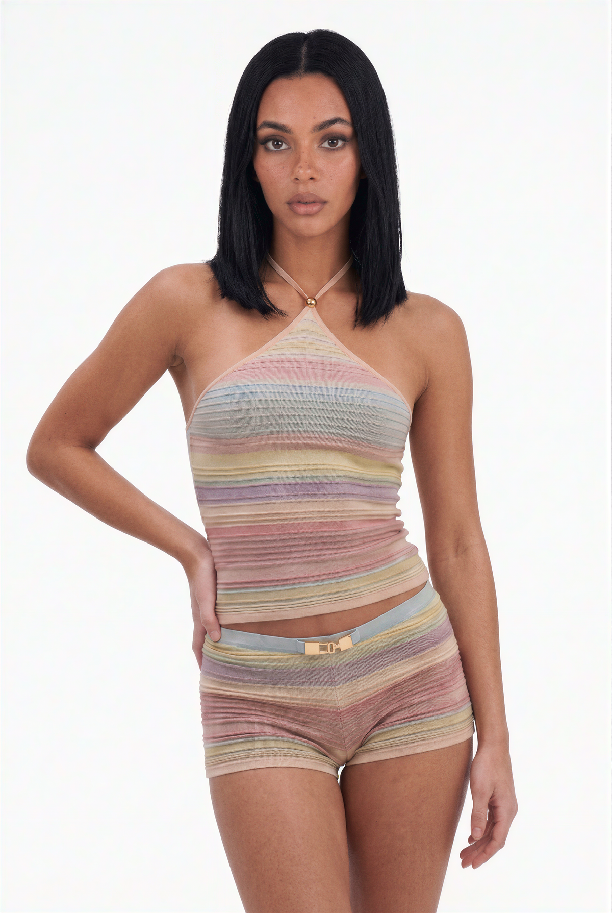 Sunset Horizon Striped Two-Piece Set