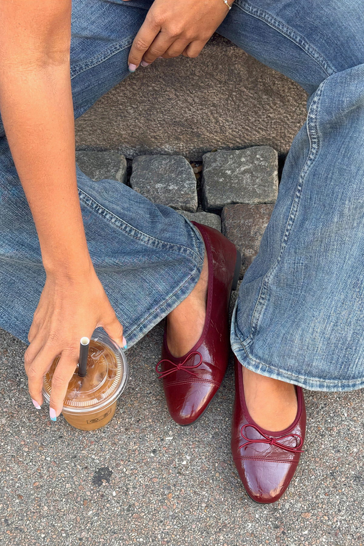 Burgundy Patent Ballet Flats