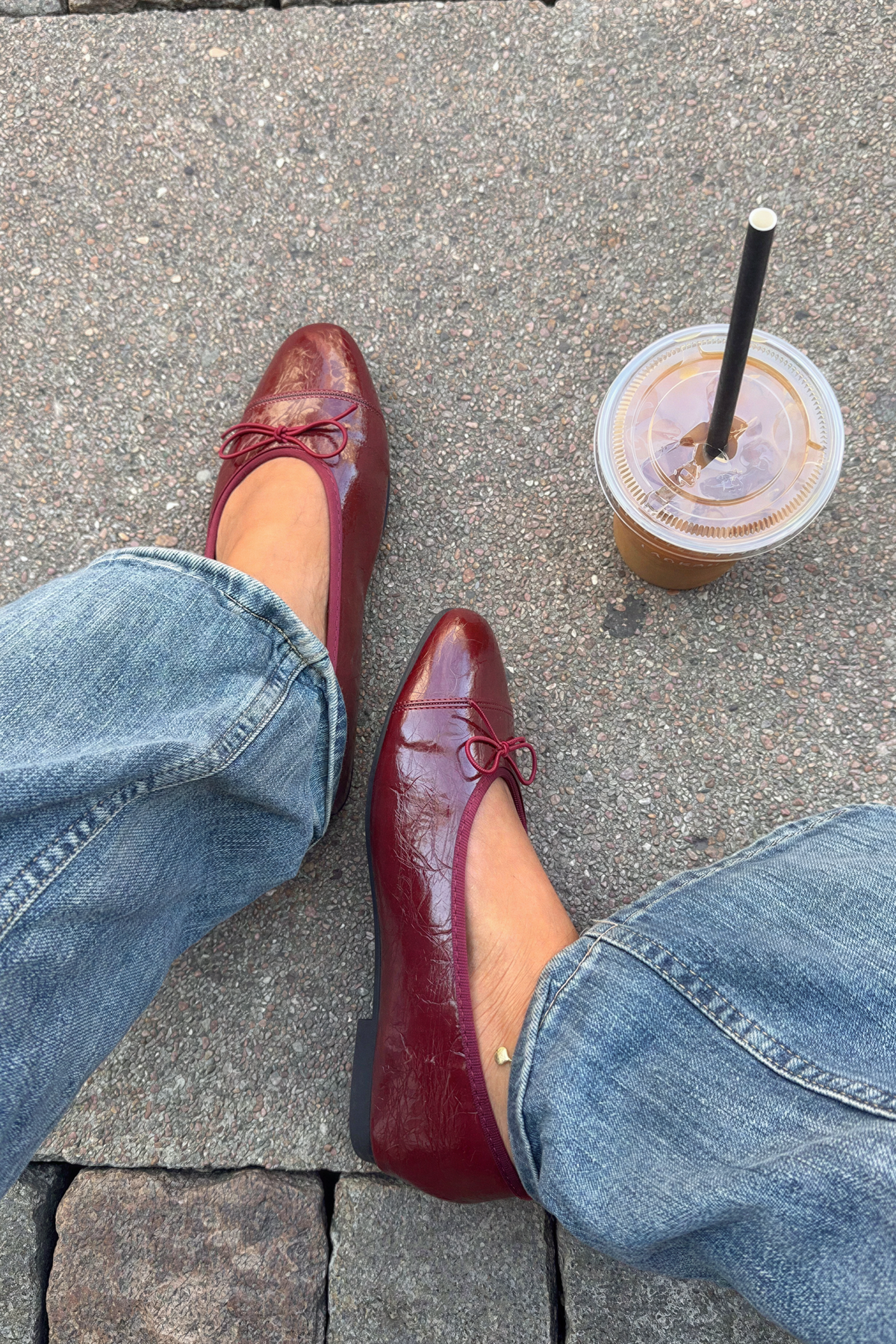 Burgundy Patent Ballet Flats
