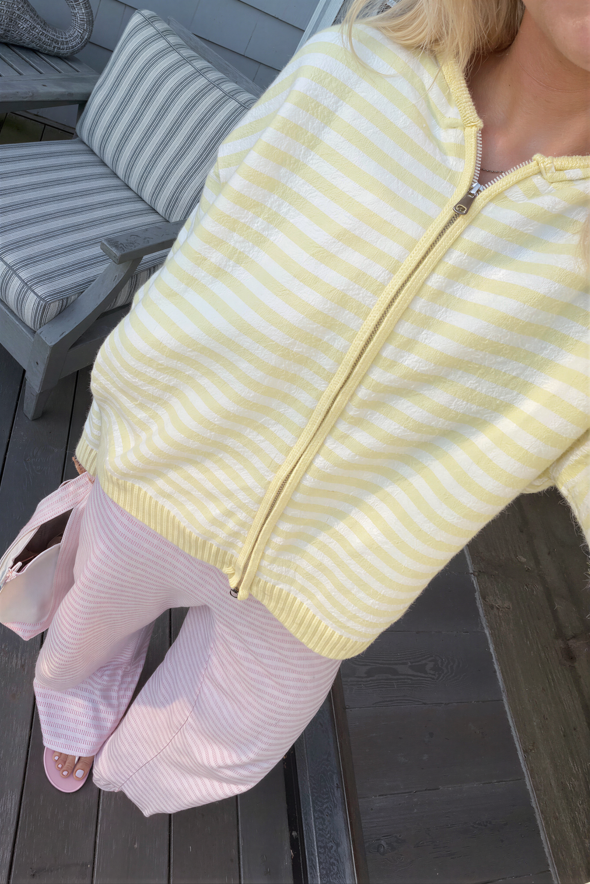Striped Knit Hoodie
