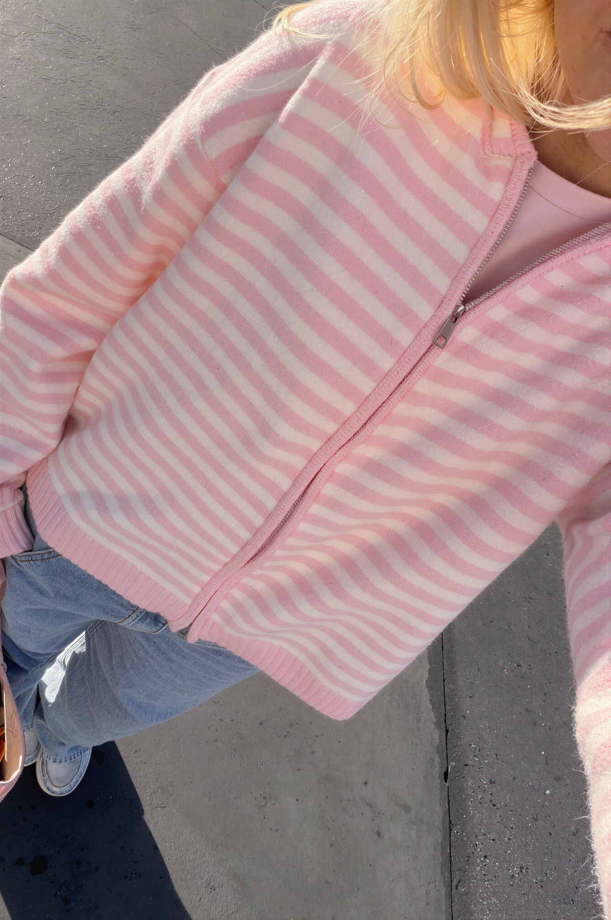 Striped Knit Hoodie