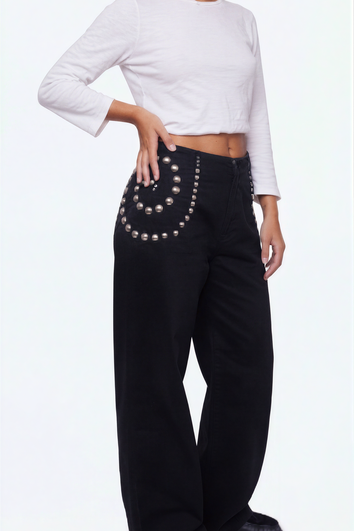 Studded Wide Leg Pants