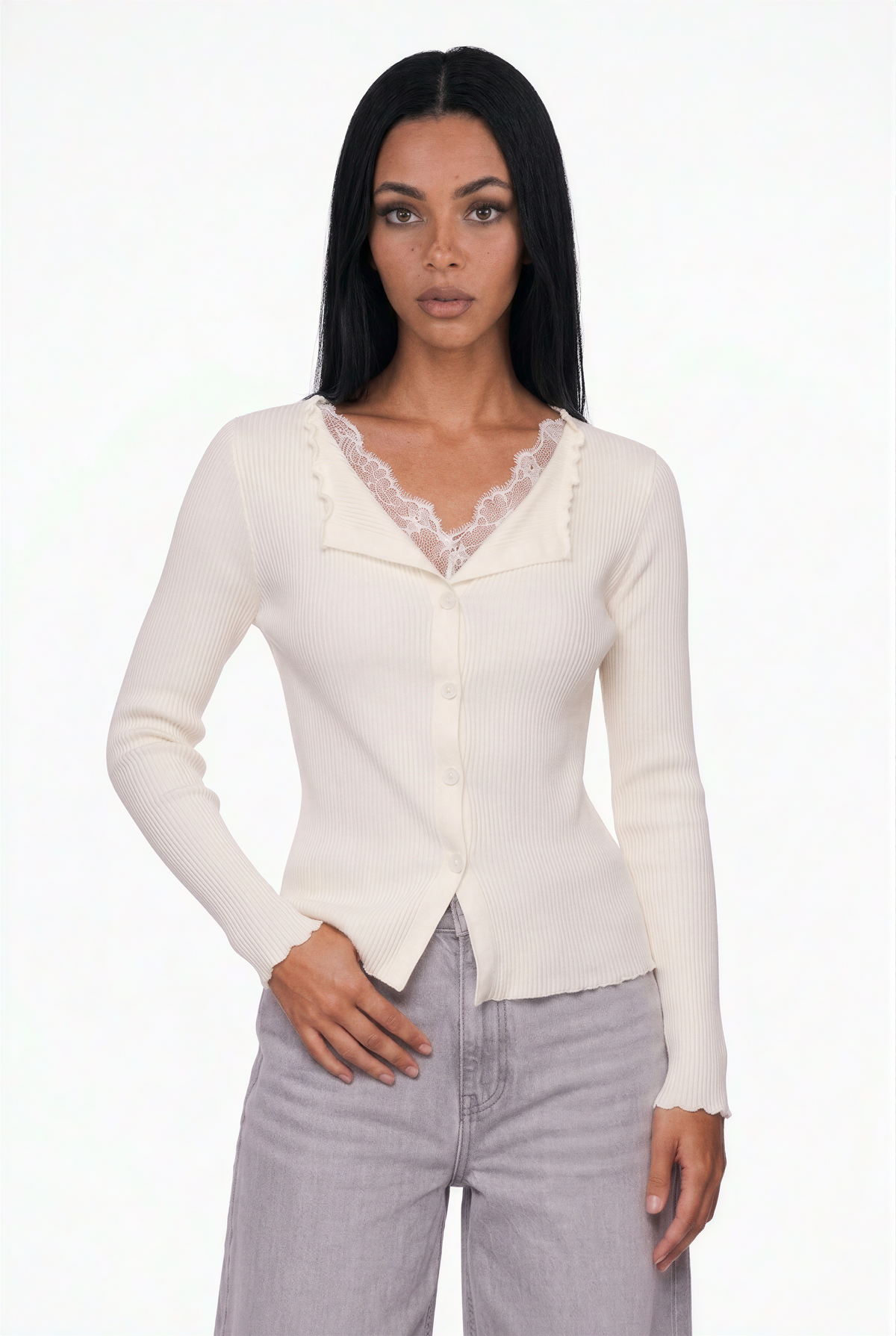 Lace Trim Cardigan