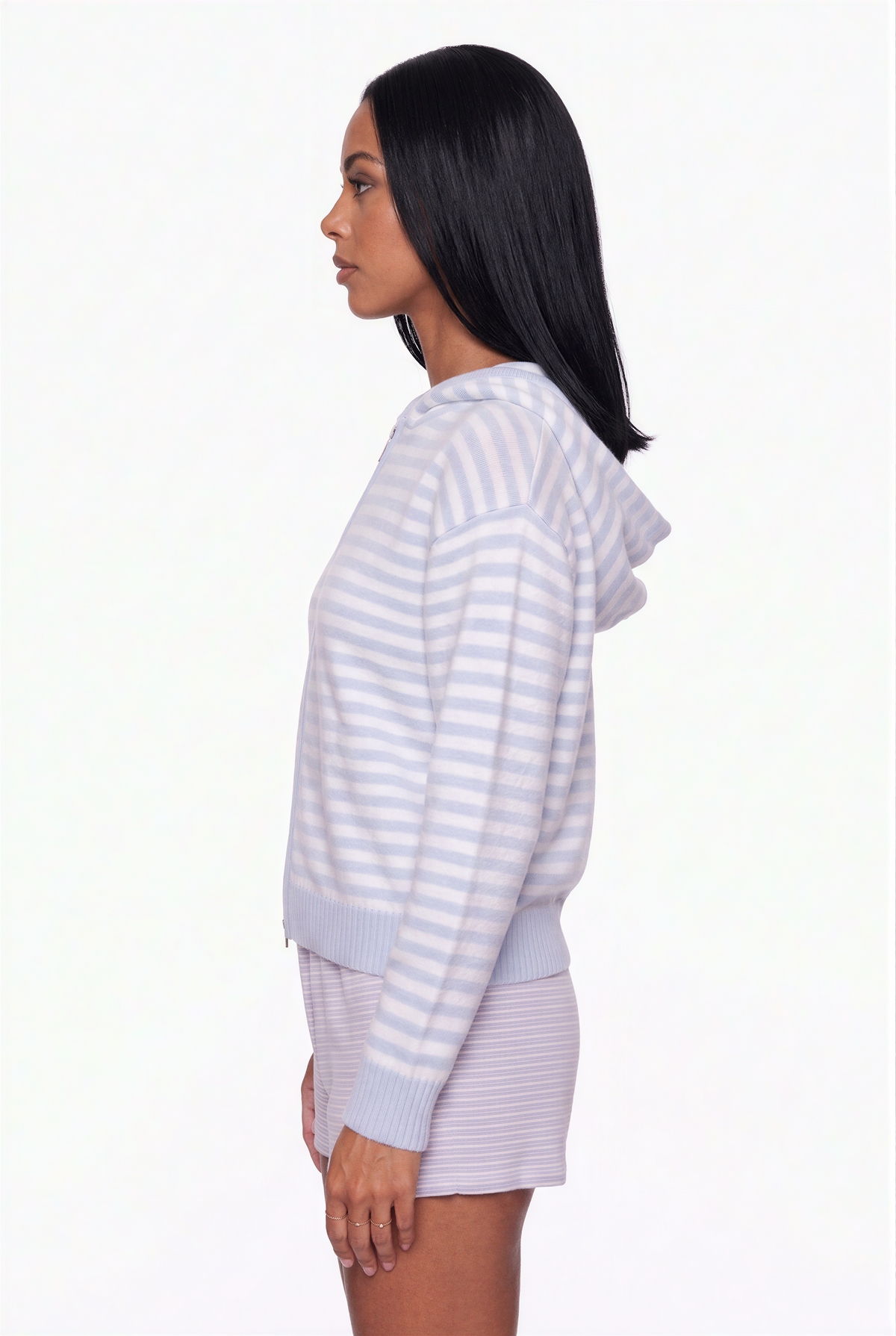 Striped Knit Hoodie