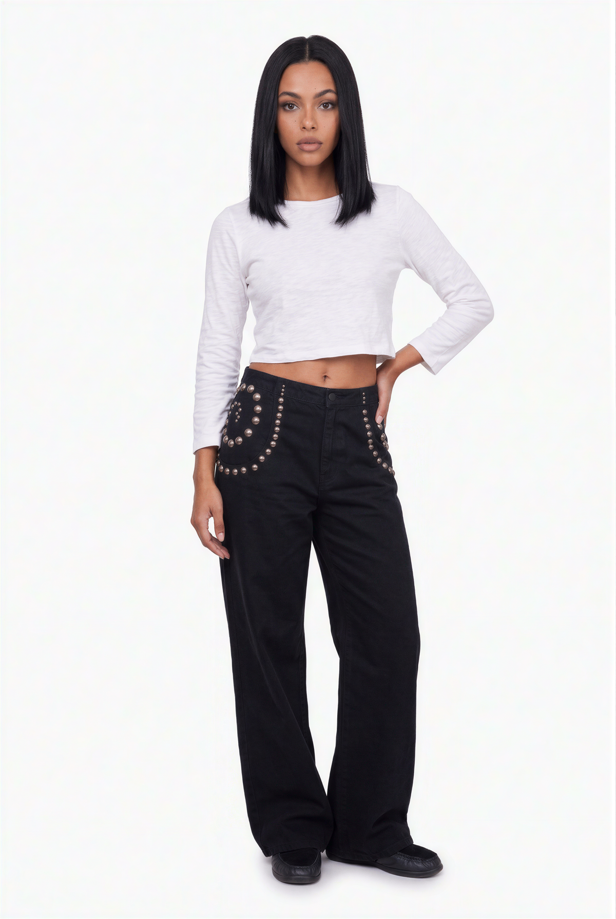 Studded Wide Leg Pants