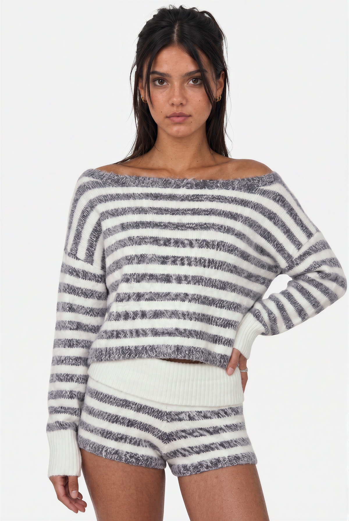 Cozy Striped Knit Matching Set
