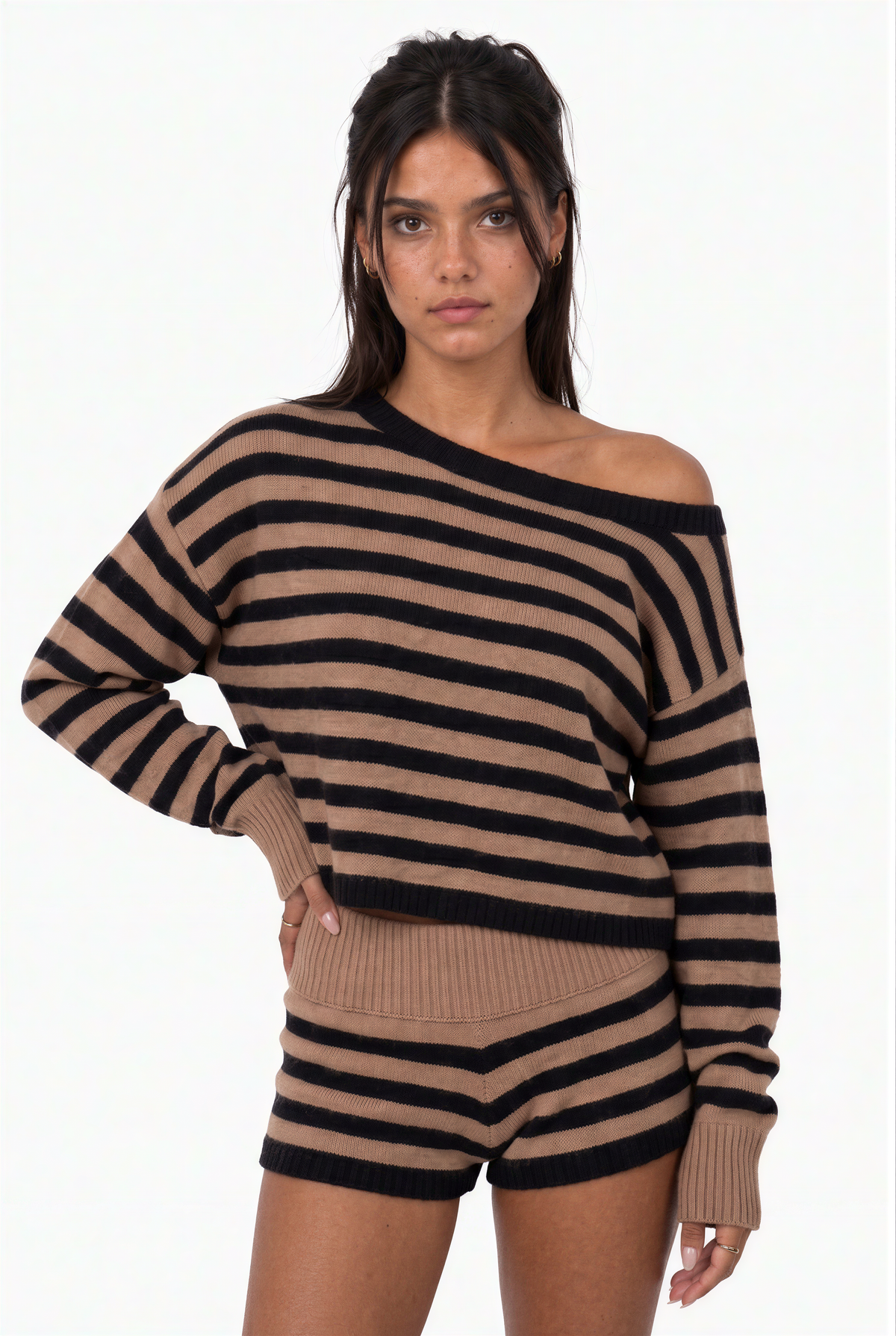Cozy Striped Knit Matching Set
