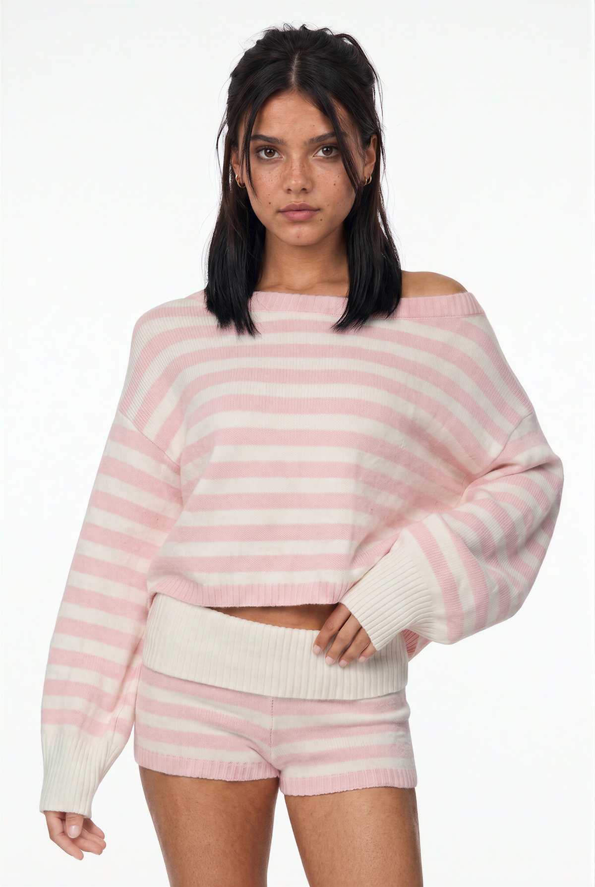 Cozy Striped Knit Matching Set