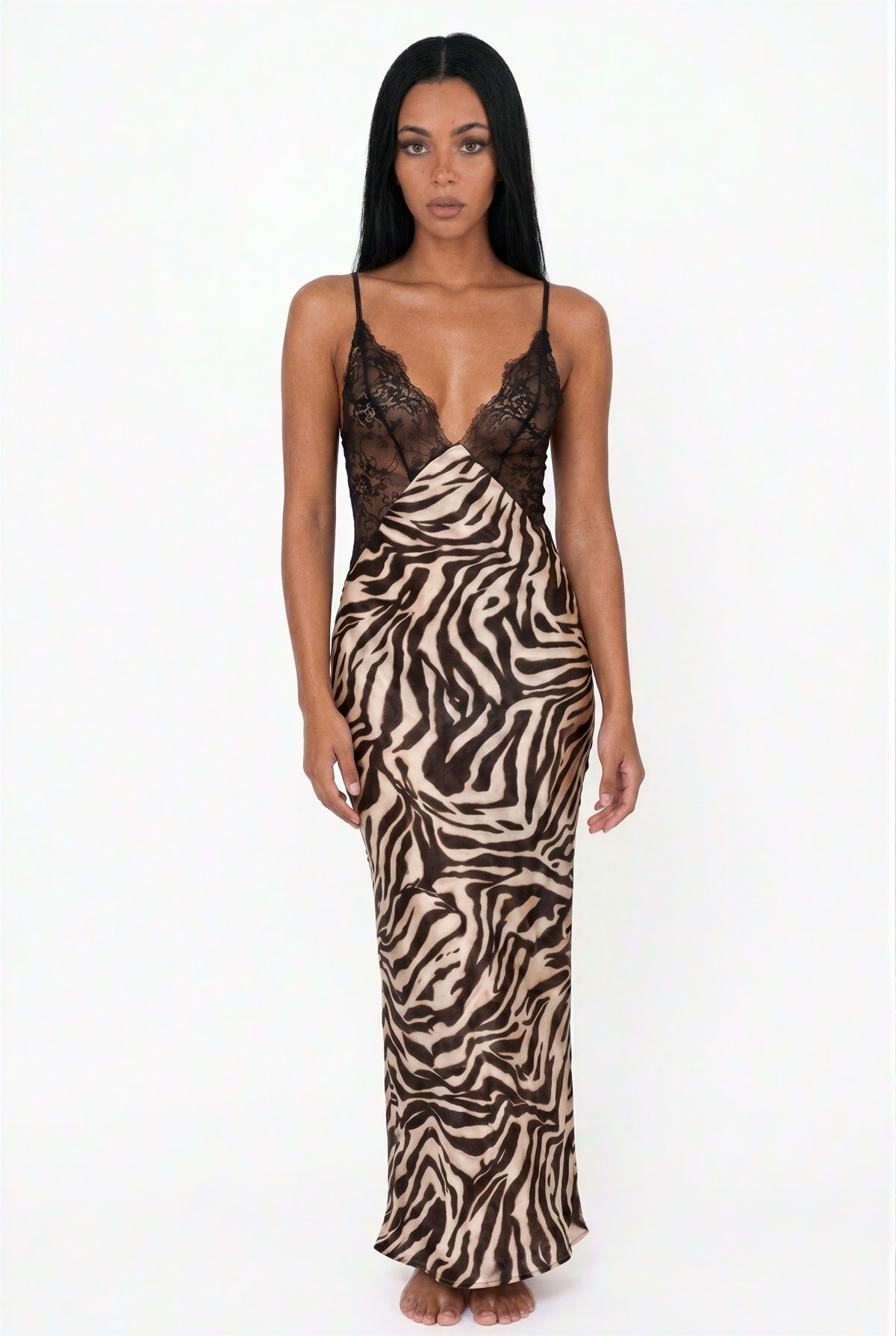 Animal Print Plunging Neckline Dress