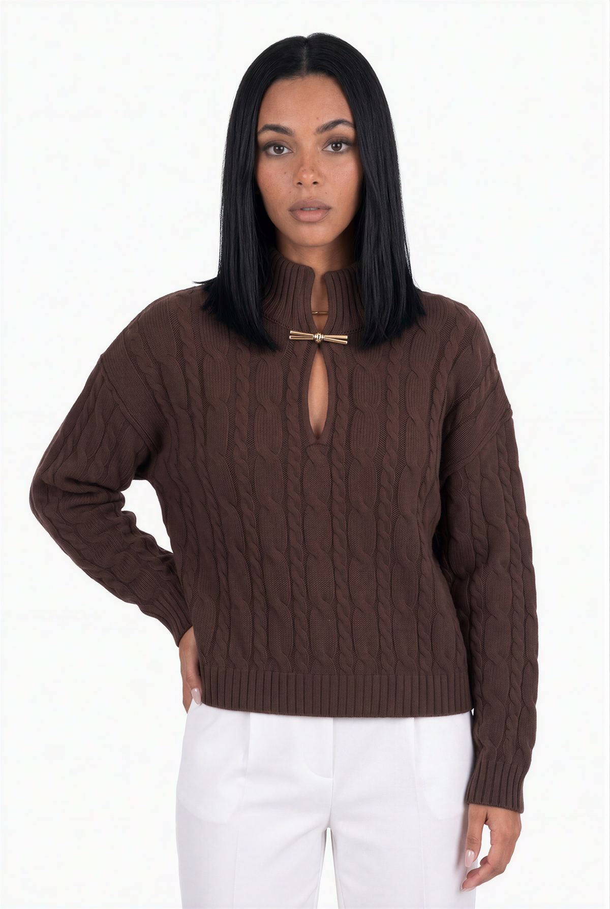 Cozy Brown Knit Sweater