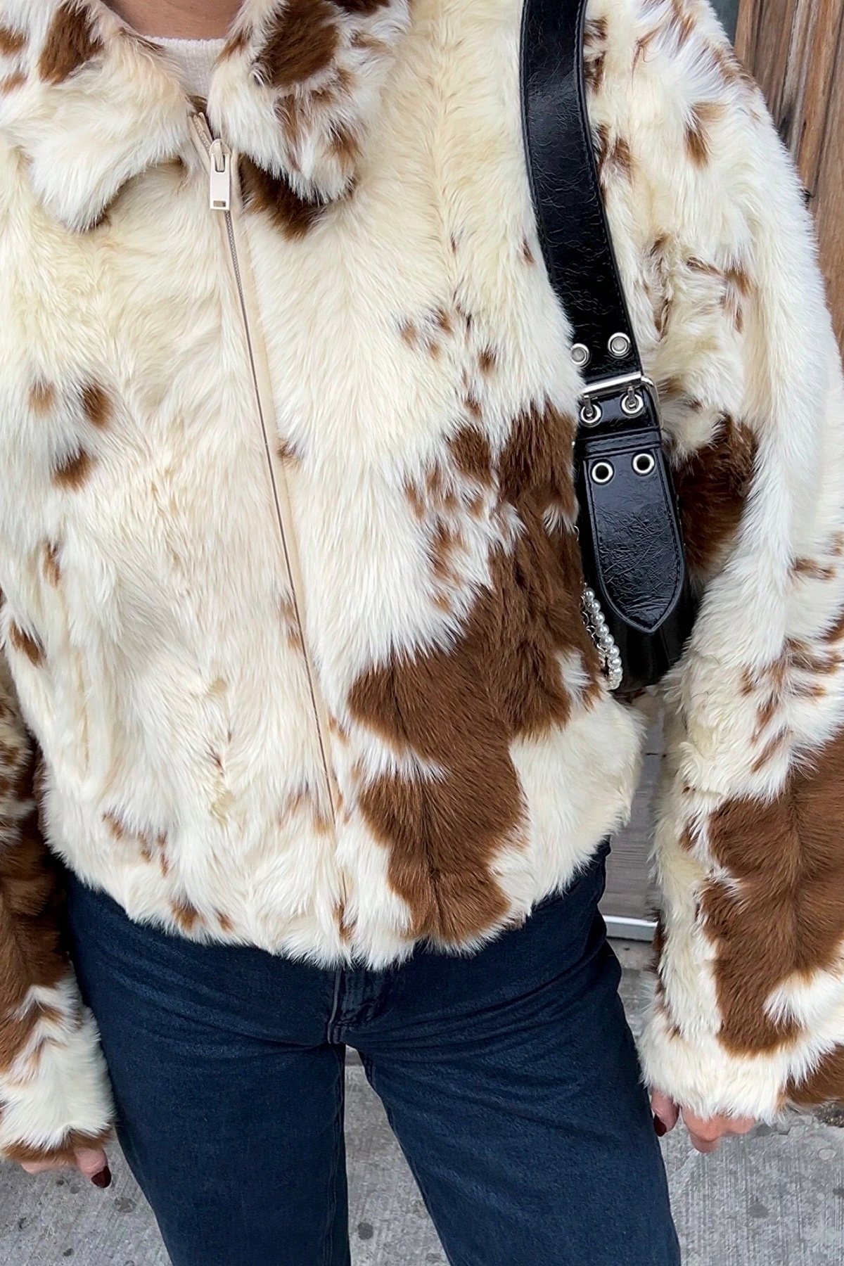Spotted Animal Print Short Jacket