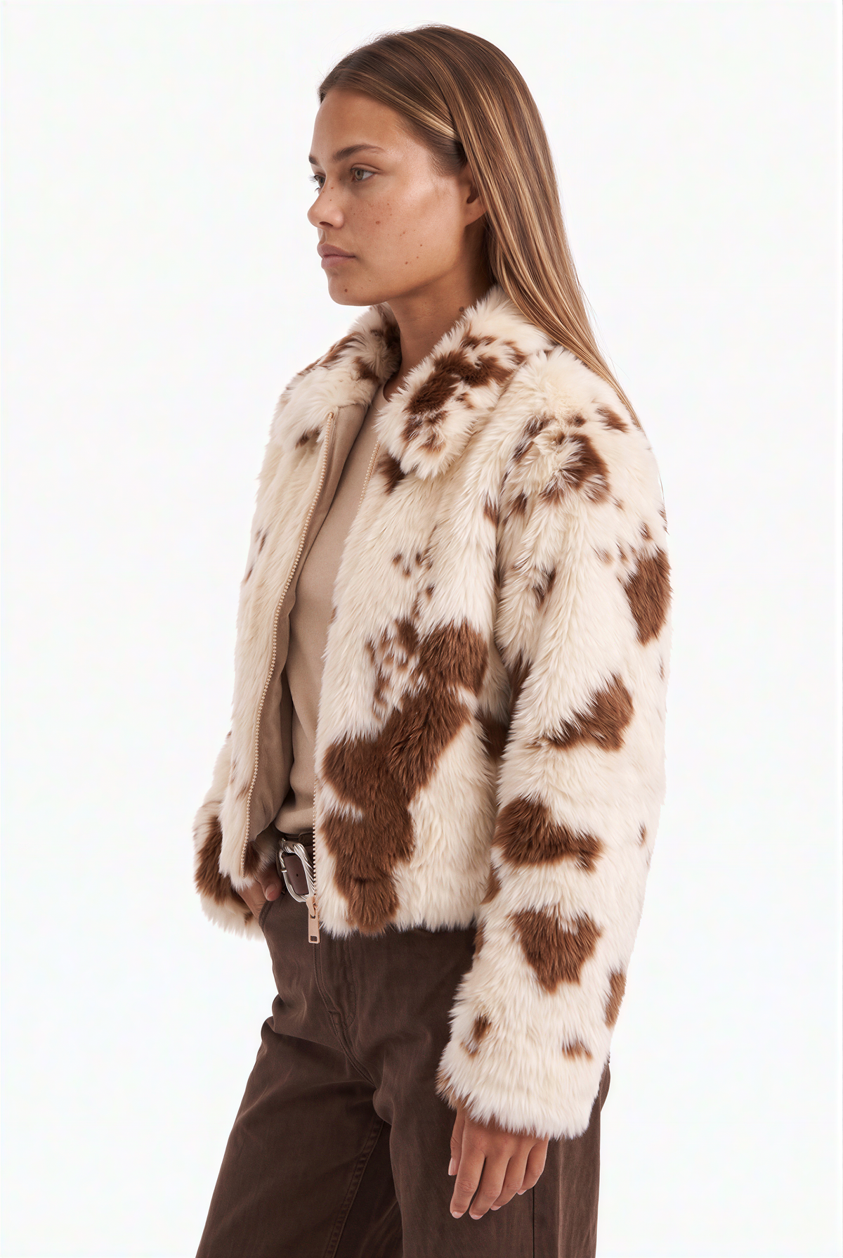 Spotted Animal Print Short Jacket