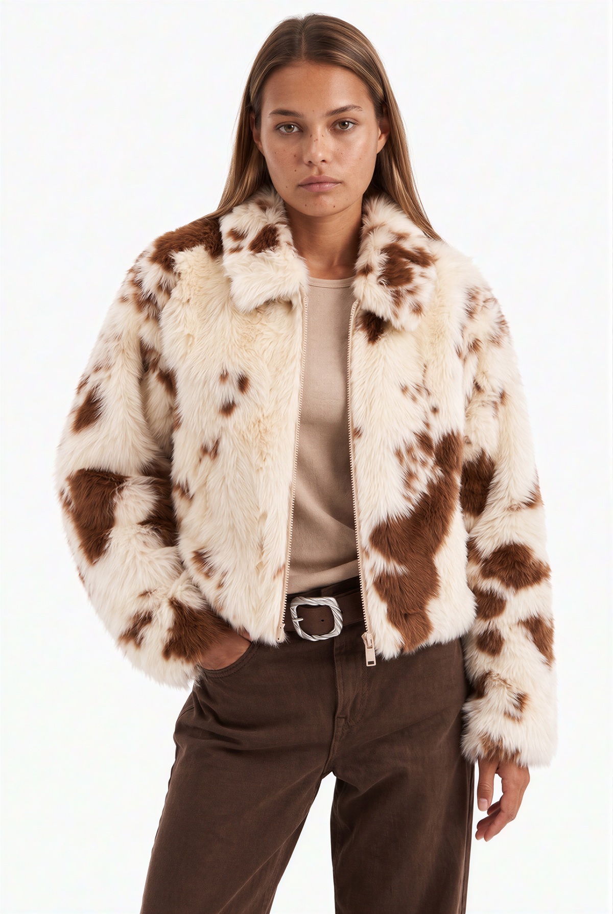 Spotted Animal Print Short Jacket