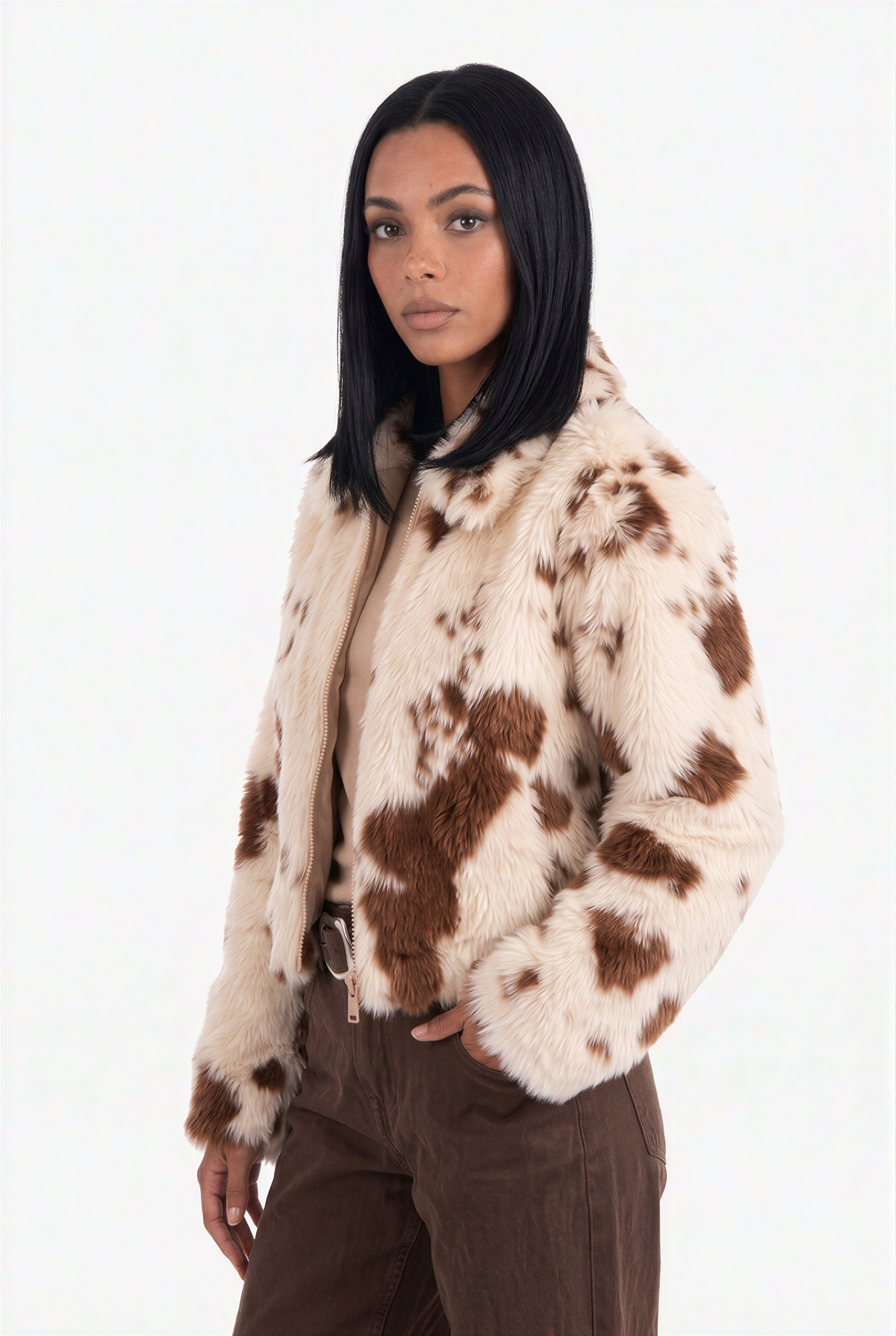 Spotted Animal Print Short Jacket