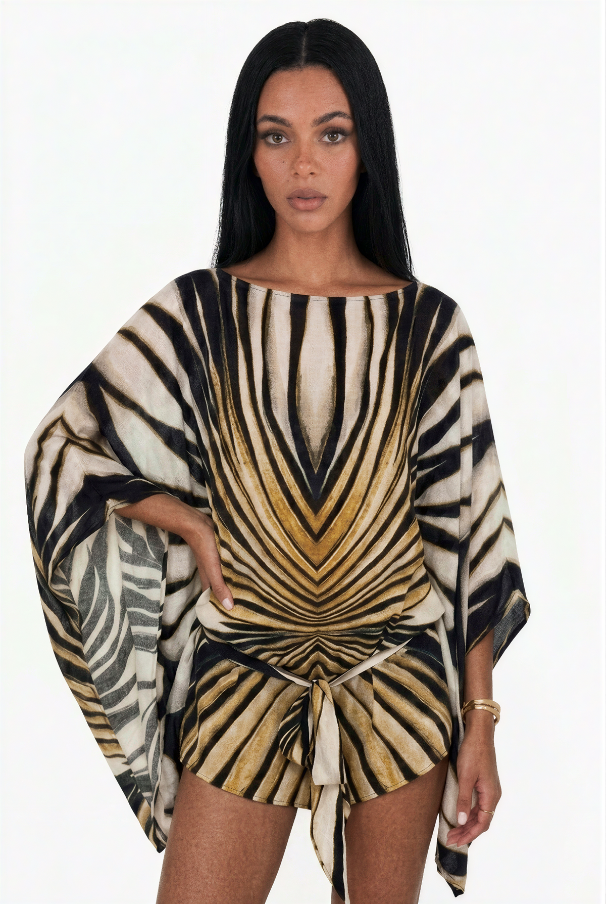 Safari Tie-Waist Mini Dress